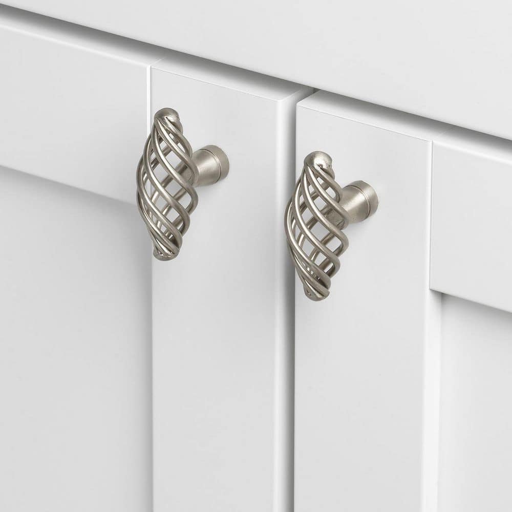 2" Satin Nickel Oval Birdcage Cabinet Knob Multipack
