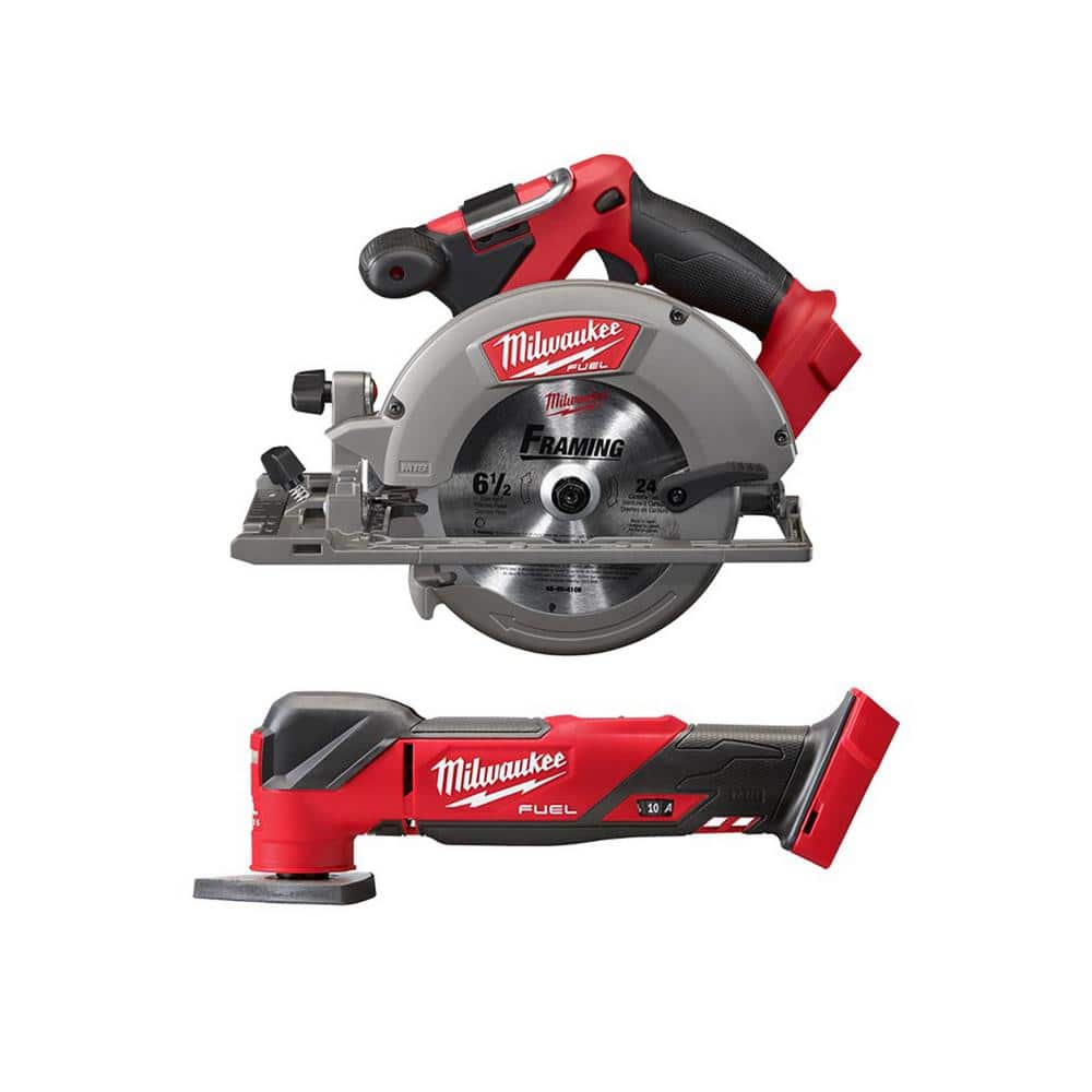 Milwaukee M18 FUEL 18V Lithium-Ion Brushless Cordless 6-1/2 in. Circular Saw with Oscillating Multi-Tool (Tool-Only) -  2730-20-2836
