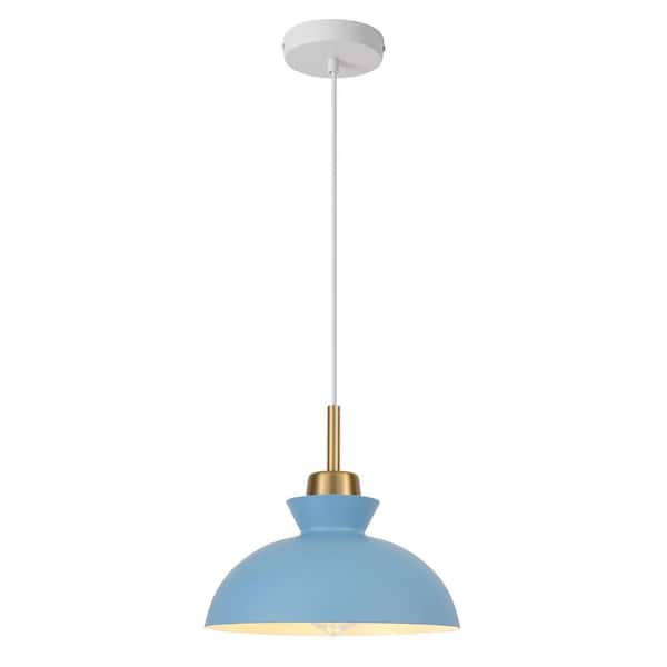 ZJVAIVE 1-Light Metal Hanging Ceiling Pendant Light Chandelier Light Fixture with Sky Blue Shade for Kitchen Island
