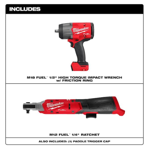 M18 FUEL 18V Lithium-Ion Brushless Cordless 1/2 in. Impact Wrench with Friction Ring with 3/8 in. Cordless Ratchet