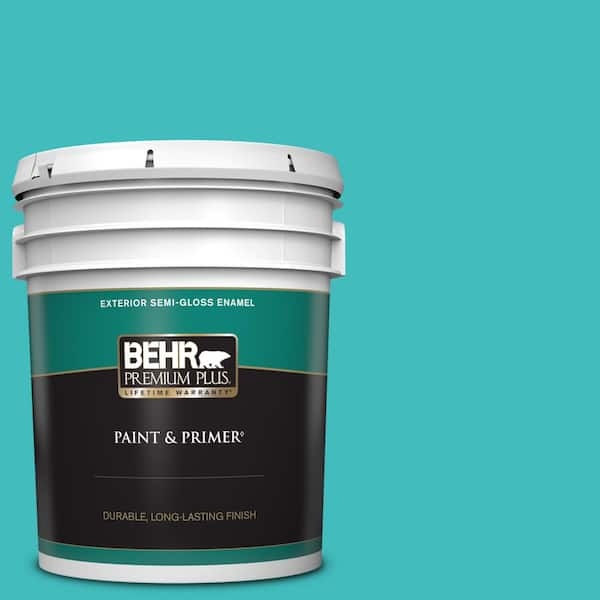 BEHR PREMIUM PLUS 5 gal. #P460-4 Lagoon Rock Semi-Gloss Enamel Exterior Paint & Primer