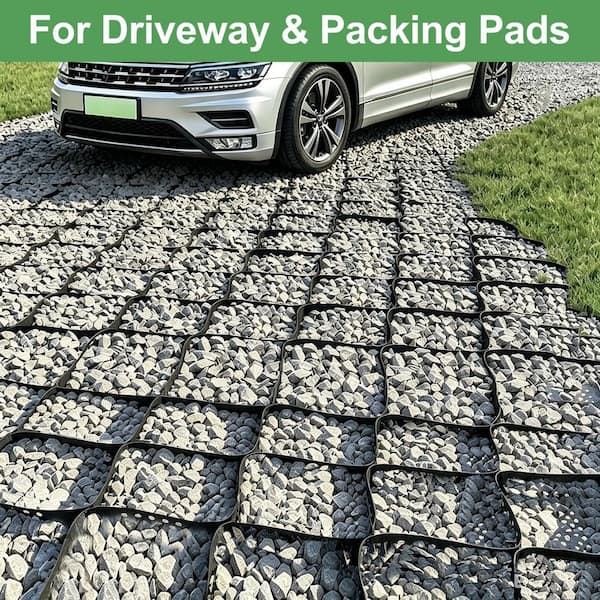 10 ft. x 26 ft. x 2 in. Plastic Ground Geo Grid for Parking Lots, Lawn Stabilization and Sidewalk Base Reinforcement