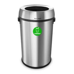 simplehuman Bullet Round Metal Open Trash Can 30 Gallons 32 516 x 18 1516  Brushed Stainless Steel - Office Depot