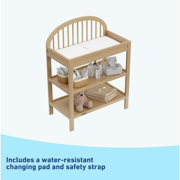 Graco Olivia Driftwood Changing Table with Water Resistant Changing Pad 00542 607 The Home Depot