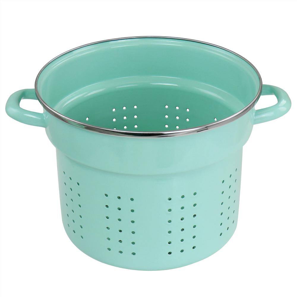 Aqua 8 Qt Stainless Steel Stock Pot with Steamer Insert