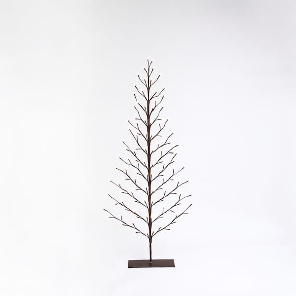 GERSON INTERNATIONAL 5 ft. H Electric 2-D Tree with Warm White LED Lights