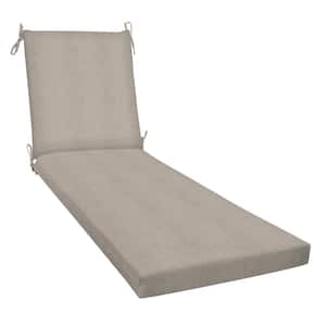 Outdoor Chaise Lounge Chair Cushion Heathered Solid Taupe