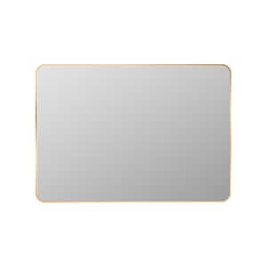 Classic Style 38 in. W x 26 in. H Rectangular Aluminum Alloy Framed Wall Mirror Bathroom Vanity Mirror in Gold