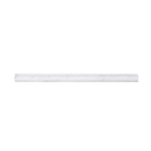Carrara White 0.75 in. x 12 in. Honed Marble Wall Pencil Tile (1 Linear Foot)