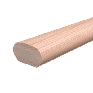 Stair Parts 6042 16 ft. Unfinished Red Oak Solid Wall Handrail