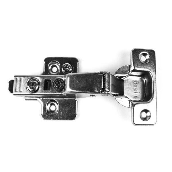 110-Degree 35 mm Full Overlay Soft Close Frameless Cabinet Hinges with Installation Screws (10-Pairs)