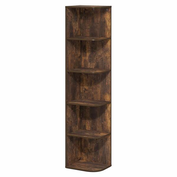 Furinno Pasir 51.7 in. Tall Amber Pine Wood 5-Shelf Bookcase