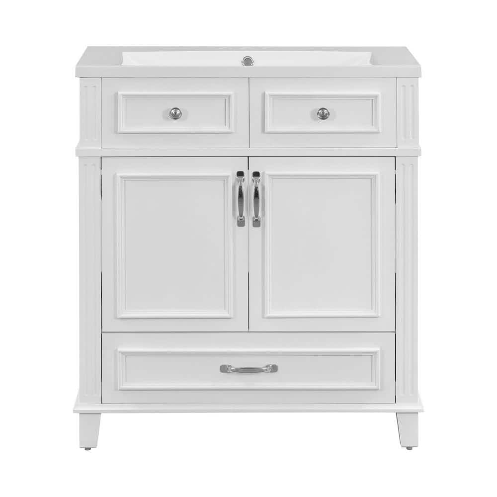 29.37 in. W x 17.87 in. D x 33.14 in. H Single Sink Freestanding Bath Vanit