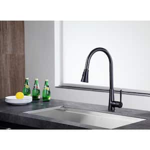 Tulip Single-Handle Pull-Out Sprayer Kitchen Faucet in Oil Rubbed Bronze
