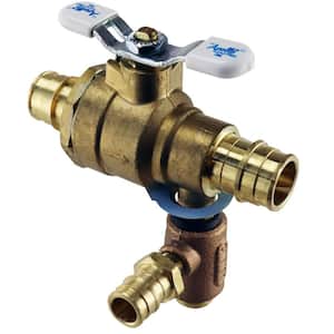 3/4 in. LF Brass Full Port PEX-A Ball Valve with Integral Thermal Expansion Relief Valve 3/8 in. Compression Outlet
