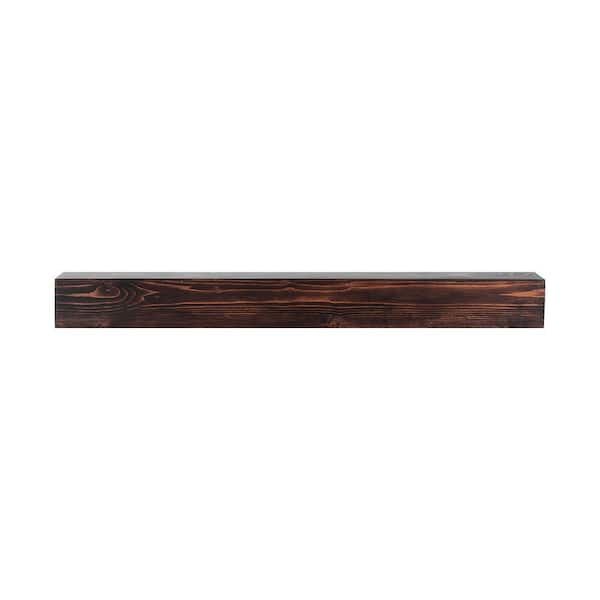 Fireplace Mantel, 48 in. D x 8 in. W x 5 in. Decorative Wall Shelf, Wall Mounted Floating Farmhouse Shelf, Rustic Brown