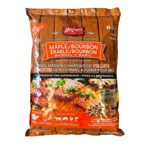 Maclean's OUTDOOR 10 lb. Bag Maple/Bourbon Barrel Blend BBQ Smoking Wood Pellets