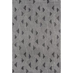 Sardinia Charcoal 3 ft. 11 in. x 5 ft. 7 in. Indoor/Outdoor Area Rug