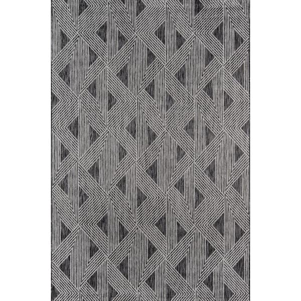 Momeni Sardinia Charcoal 7 ft. 10 in. x 10 ft. 10 in. Indoor/Outdoor Area Rug
