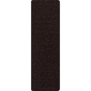 Oasis Solid Brown 2 ft. x 5 ft. Non-Slip Rubber Back Indoor Area Rug
