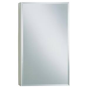 15 in. W x 26 in. H Single Door Recessed or Surface Mount Medicine Cabinet in Adonized Aluminum