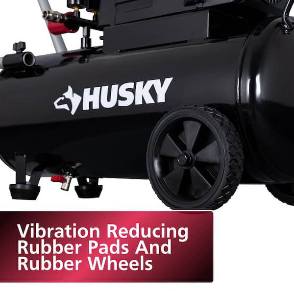 Husky - 8 Gal. 150 PSI Portable Electric Oil-Free Horizontal Hotdog Air Compressor with Rubber Wheels and 1-Quick Coupler