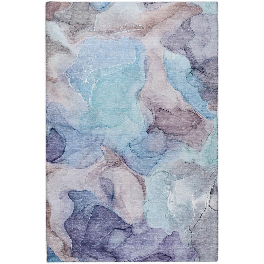 Dream Shag Premium Machine Washable Abstract ADS504 Navy 5 ft. x 7 ft. 6 in. Area Rug price history on PriceWatchPro