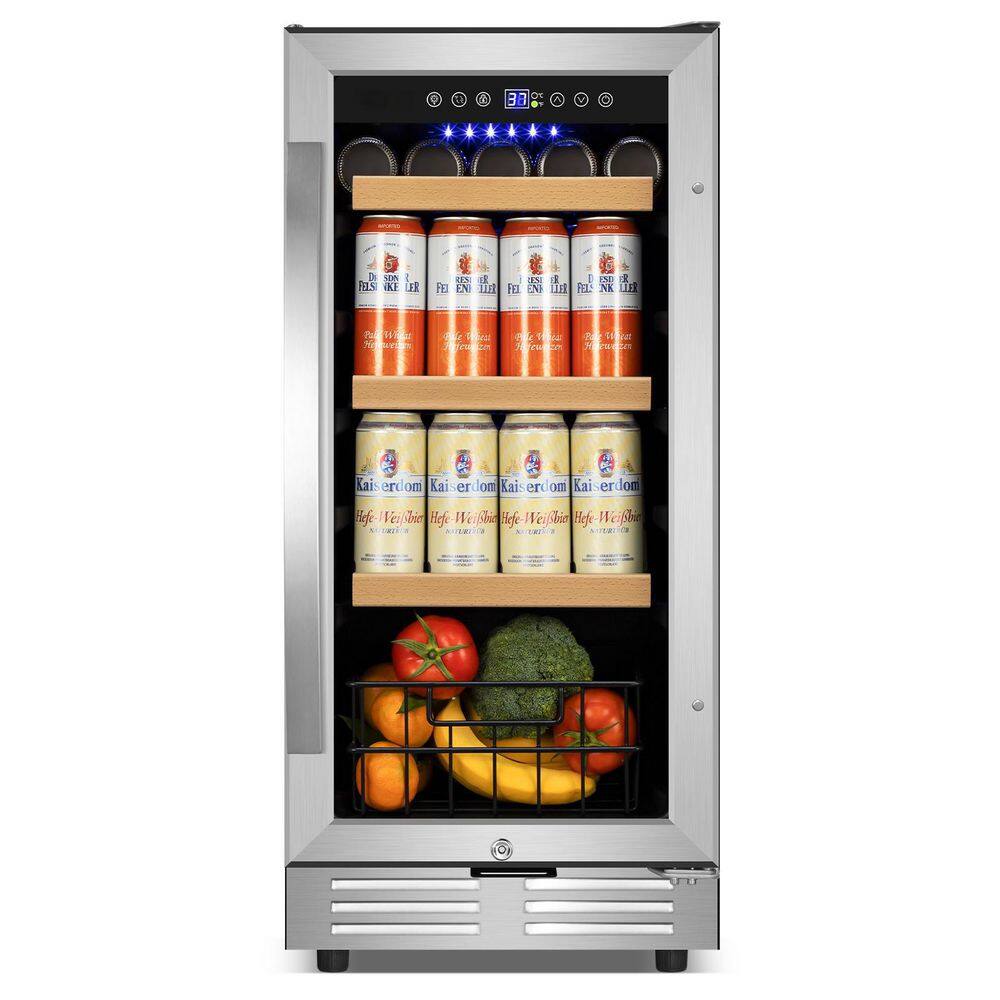 Single Zone 23. 4 in. 190 (12 oz.) Can Beverage Cooler Built-In and Freestanding in Stainless Steel with Interior Light price history on PriceWatchPro