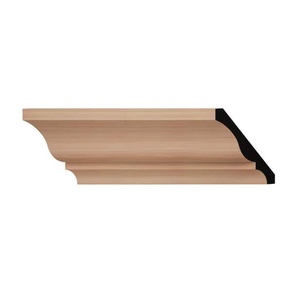WM48 2.63 in. D x 3.34 in. W x 6 in. L Wood (Cherry) Crown Moulding Sample