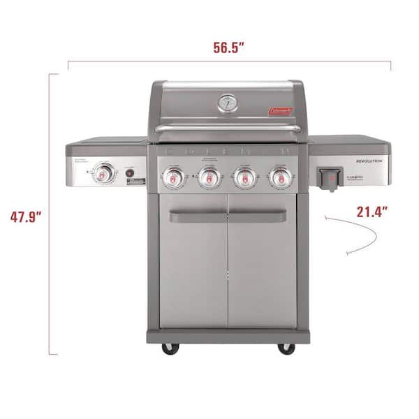 Coleman Revolution Grilling Kit with 4-Burner Propane Gas BBQ