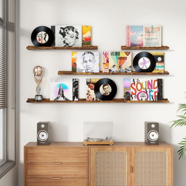 【送料無料】Collection Shelf / BROWN 56 in. W x 4.7 in. D Brown Decorative Wall Shelf (Set-2) TG-D6