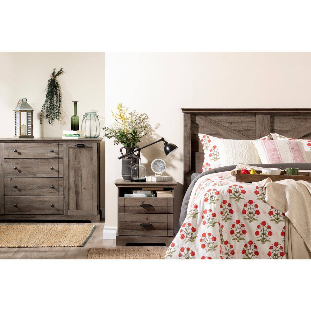 Cottage Charm Fall Oak Dresser with Deep Drawers and Hidden Shelves