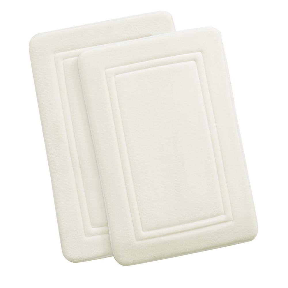 Ivory Memory Foam Antimicrobial Bath Rugs Set of 2
