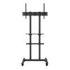 SVOPES Mobile TV Cart Height Adjustable Stand for 32 -70 in TVs Rolling TV Stand with Double Tray and Wheels Mount for Living LDDSZJKYDLY8557PTV0-SV1217