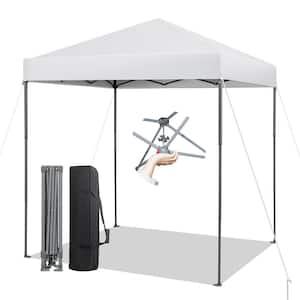 Patio 6,6  ft.  x 6,6  ft.  White Pop-up Canopy Tent UPF 50 Plus Portable Sun Shelter