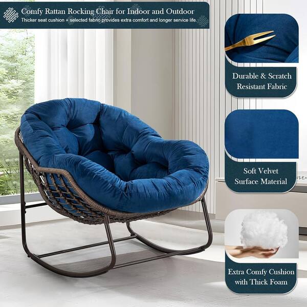 Comfort Padded Moon Chair - Navy