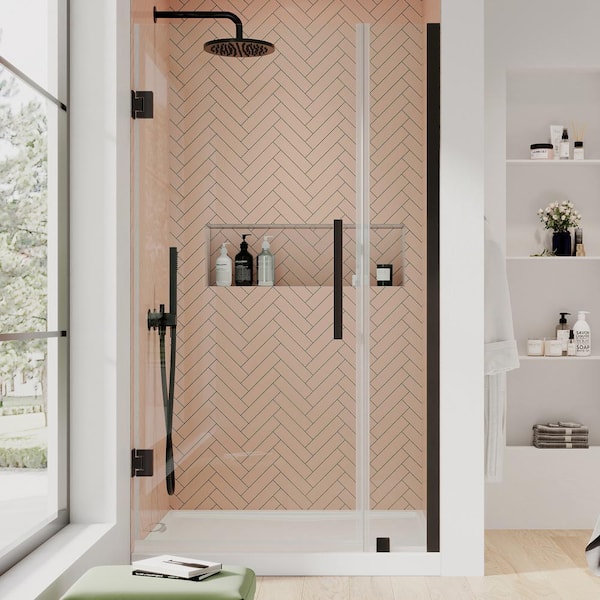 OVE Decors Tampa-Pro 31 15/16 in. - 33 1/16 in. W x 72 in. H Pivot Frameless Shower in Oil Rubbed Bronze