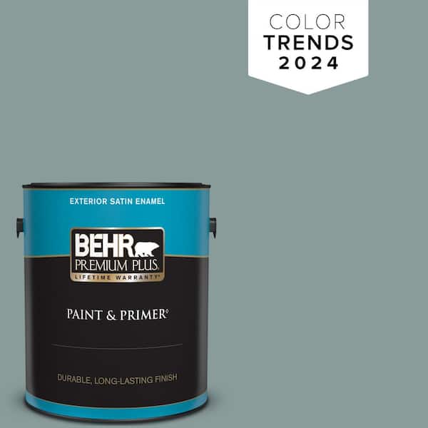 BEHR PREMIUM PLUS 1 gal. Home Decorators Collection #HDC-AC-23 Provence Blue Satin Enamel Exterior Paint & Primer