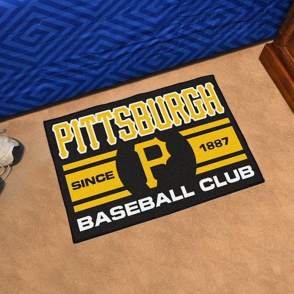 FANMATS MLB Pittsburgh Pirates Black 2 ft. x 2 ft. Round Area Rug 18147 -  The Home Depot