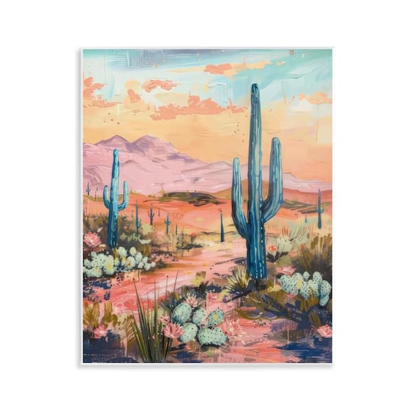 Stupell Industries Soft Canyon Sunset Cacti by LSR Design Studio Unframed Nature Graphic Art Print 14 in. x 11 in.