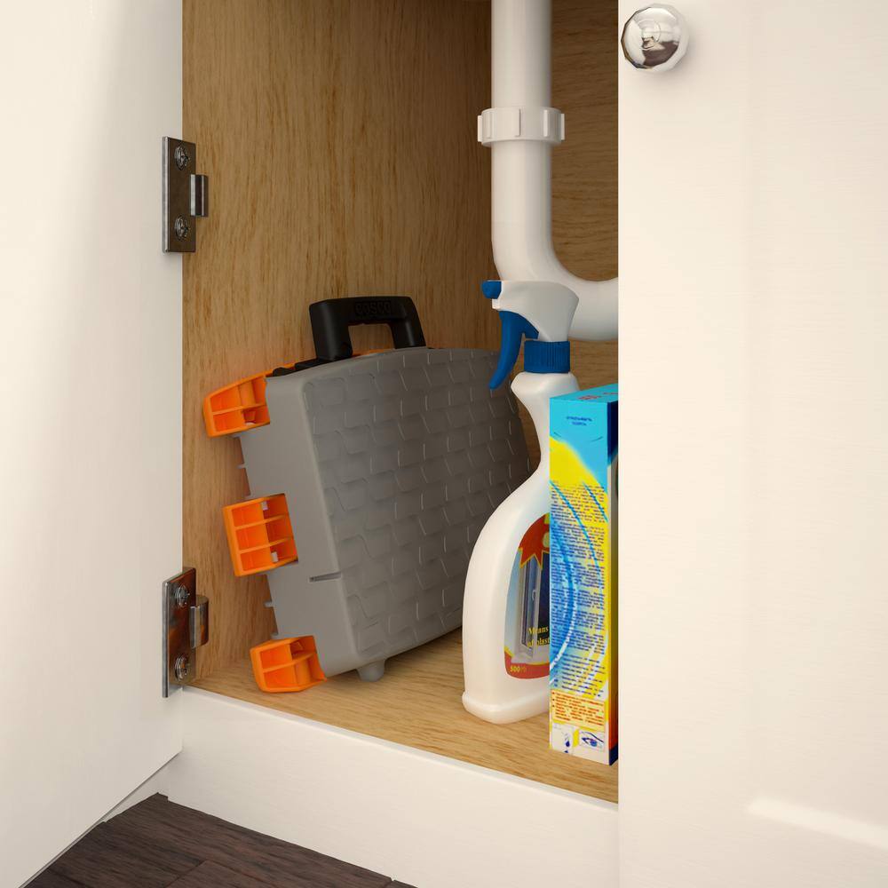 Orange and Gray Foldable Plastic Step Stool