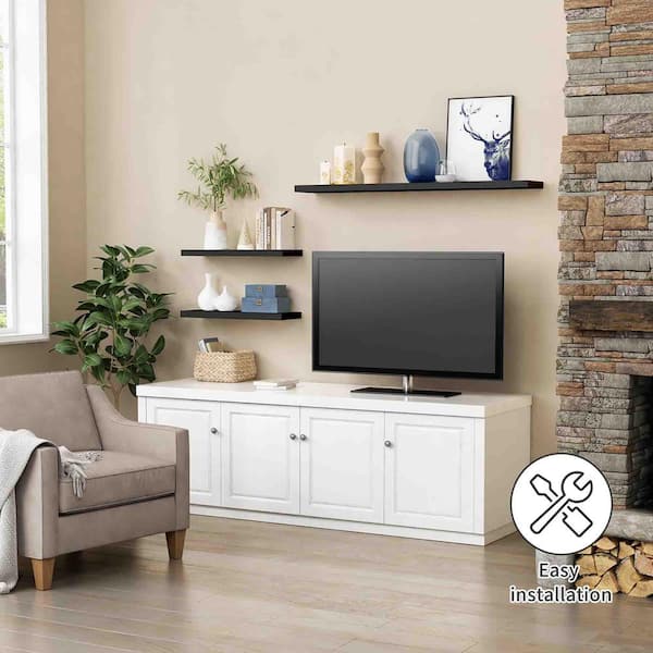 23.6 in. W x 7.8 in. D Floating Decorative Wall Shelf Set of