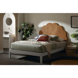Hoya White and Natural Particle Board Frame Full Panel Bed