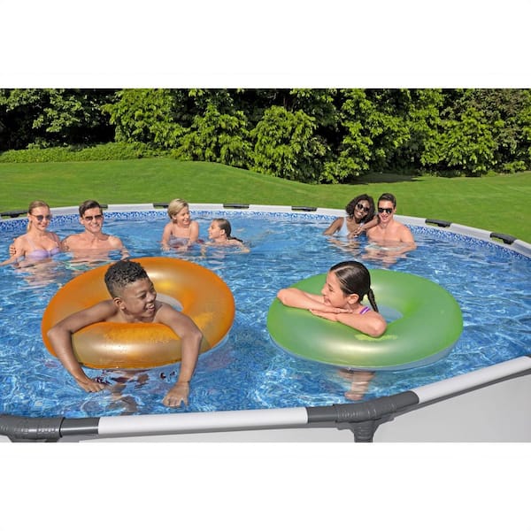 Pro MAX 18 ft. x 18 ft. Round 48 in. Deep Metal Frame Above Ground Swimming Pool with Pump & Cover