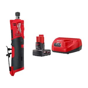 M12 FUEL 12V Lithium-Ion Brushless Cordless 1/4 in. Straight Die Grinder with M12 XC 4.0Ah Battery Starter Kit