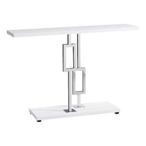 48 in. White Standard Rectangle Console Table with Storage
