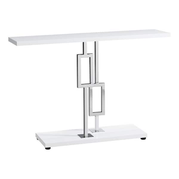 Unbranded 48 in. White Standard Rectangle Console Table with Storage