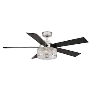 Graymont 52 in. Polished Nickel Ceiling Fan with Light and Remote Control
