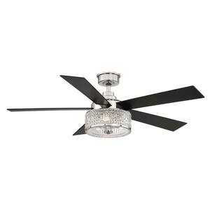 Graymont 52 in. Polished Nickel Ceiling Fan with Light and Remote Control