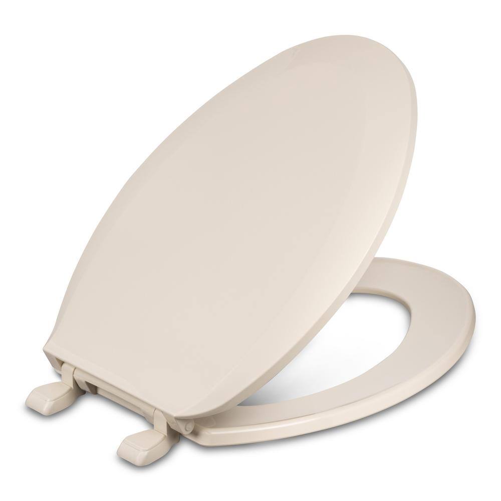 thumbnail image 2 of Centoco Elongated Plastic Toilet Seat - Closed Front With Cover & Plastic Hinges, Bone Color 2 of 11